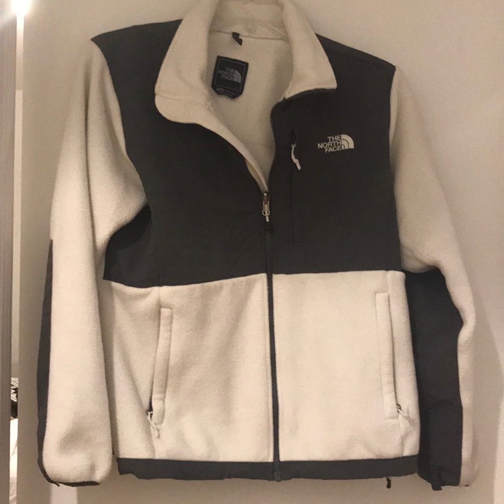 White North Face zip up